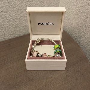 Pandora bracelet with charms.